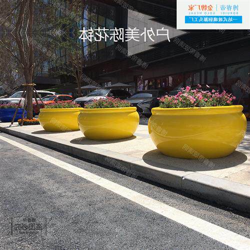 玻璃钢花盆户外防腐花箱商场花盆酒店组合落地花钵户外种植大花盆