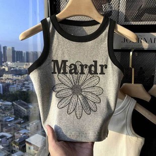 纯棉女童背心吊带儿童洋气印花时尚 夏潮 甜美百搭无袖 上衣中小童装
