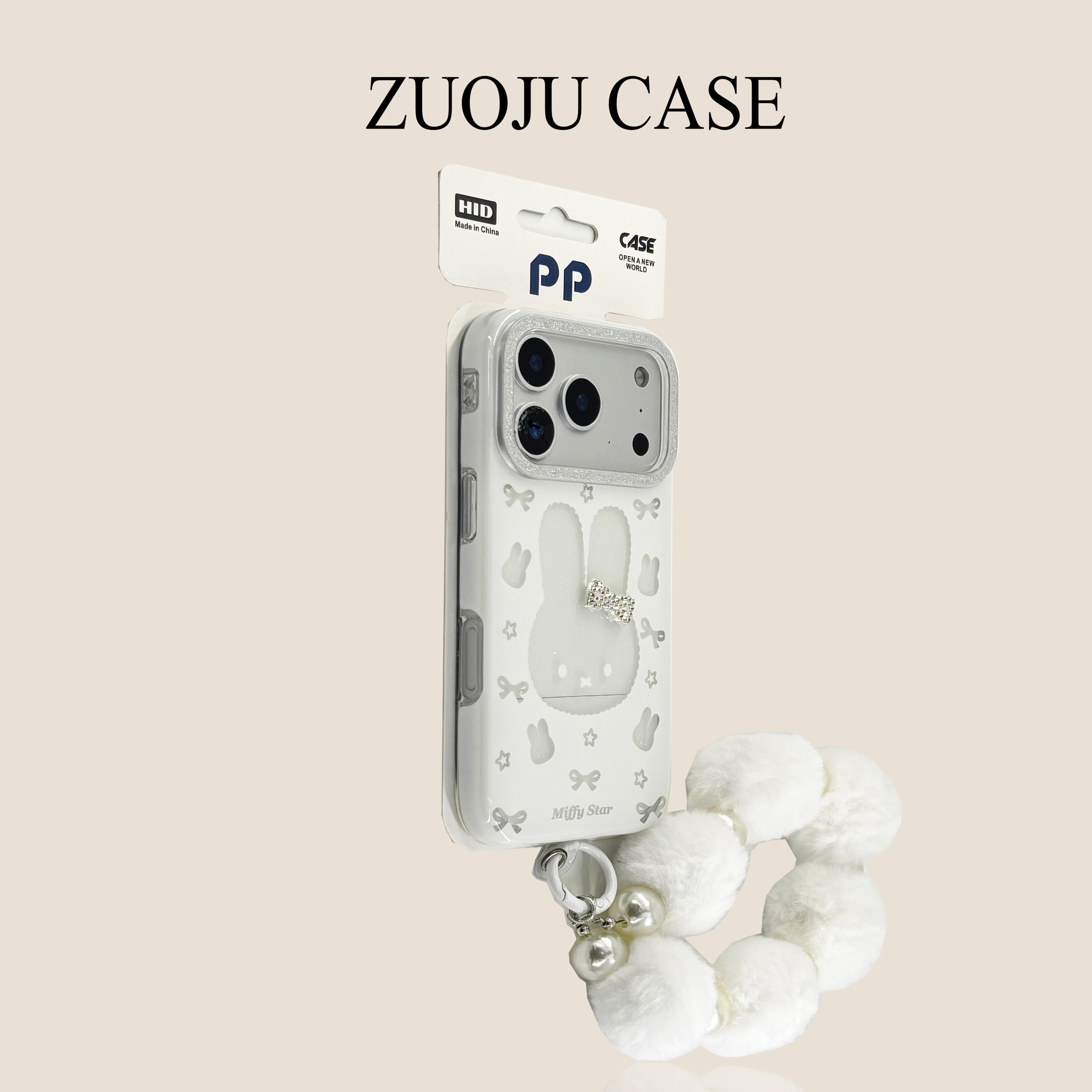 闪粉镂空米菲兔蝴蝶结毛绒挂绳适用苹果17手机壳新款iphone17promax全包套苹果16ProMax苹果15pro防摔女14pro,3C数码配件,手机保护套/壳,淘宝优惠券,粉丝福利购,淘宝优惠卷