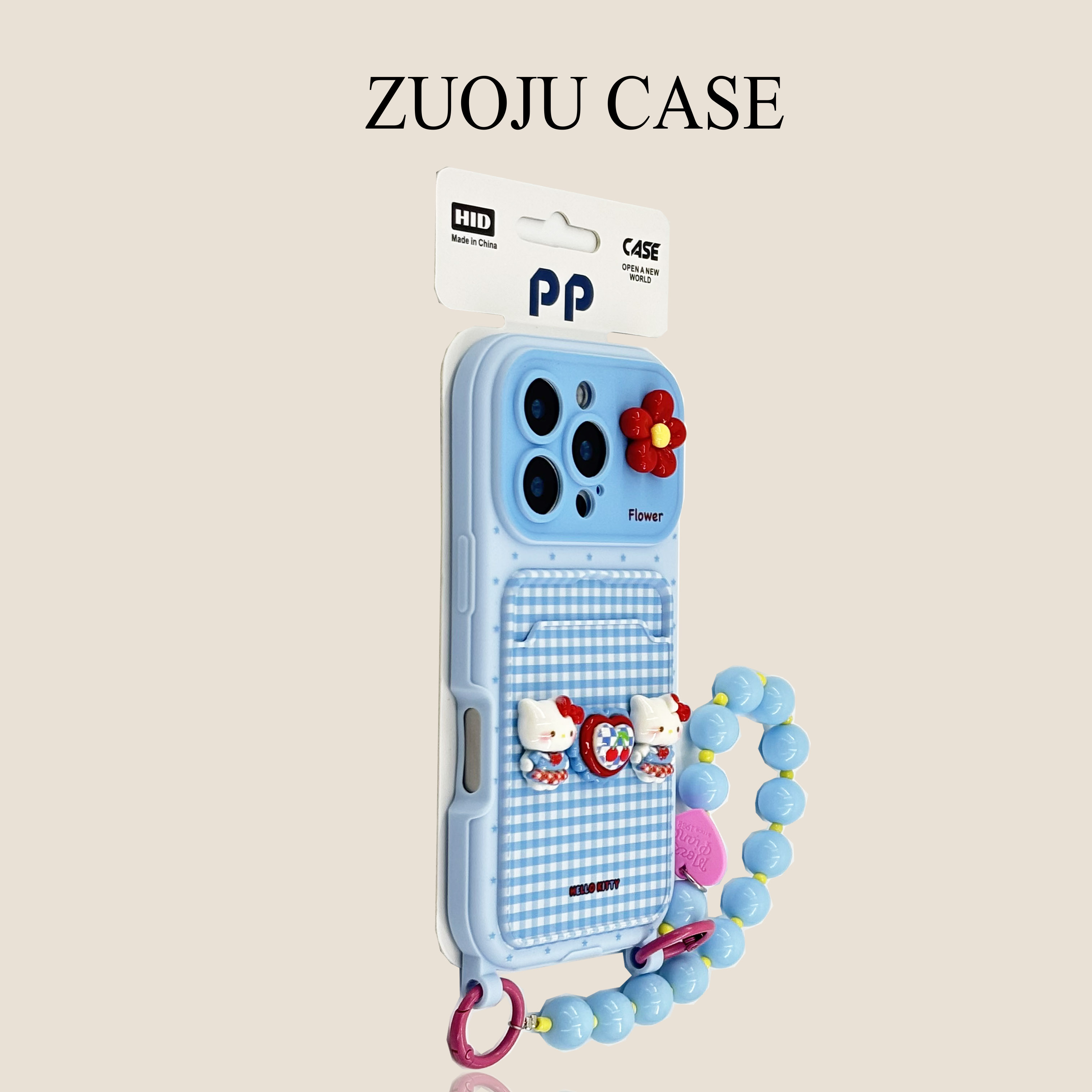 蓝格子视窗卡包樱桃KT猫适用苹果17手机壳新款iphone17promax软硅胶苹果16promax苹果15pro全包防摔13女14