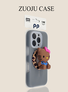 炭灰色果冻液态硅胶KT猫磁吸支架适用苹果17手机壳新款iphone17promax全包苹果16promax苹果15pro防摔13女14