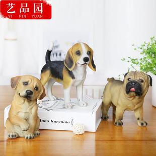 饰品生日礼品 名犬仿真小狗摆件创意礼物书桌树脂动物摆件家居装