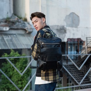 Leather Men Backpack Johnatudre New Genuine 2020 Handmade