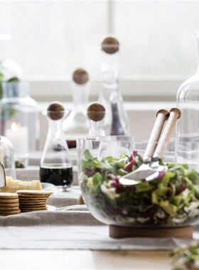 Y sagaform 果盘沙拉碗 DOak serving bowl