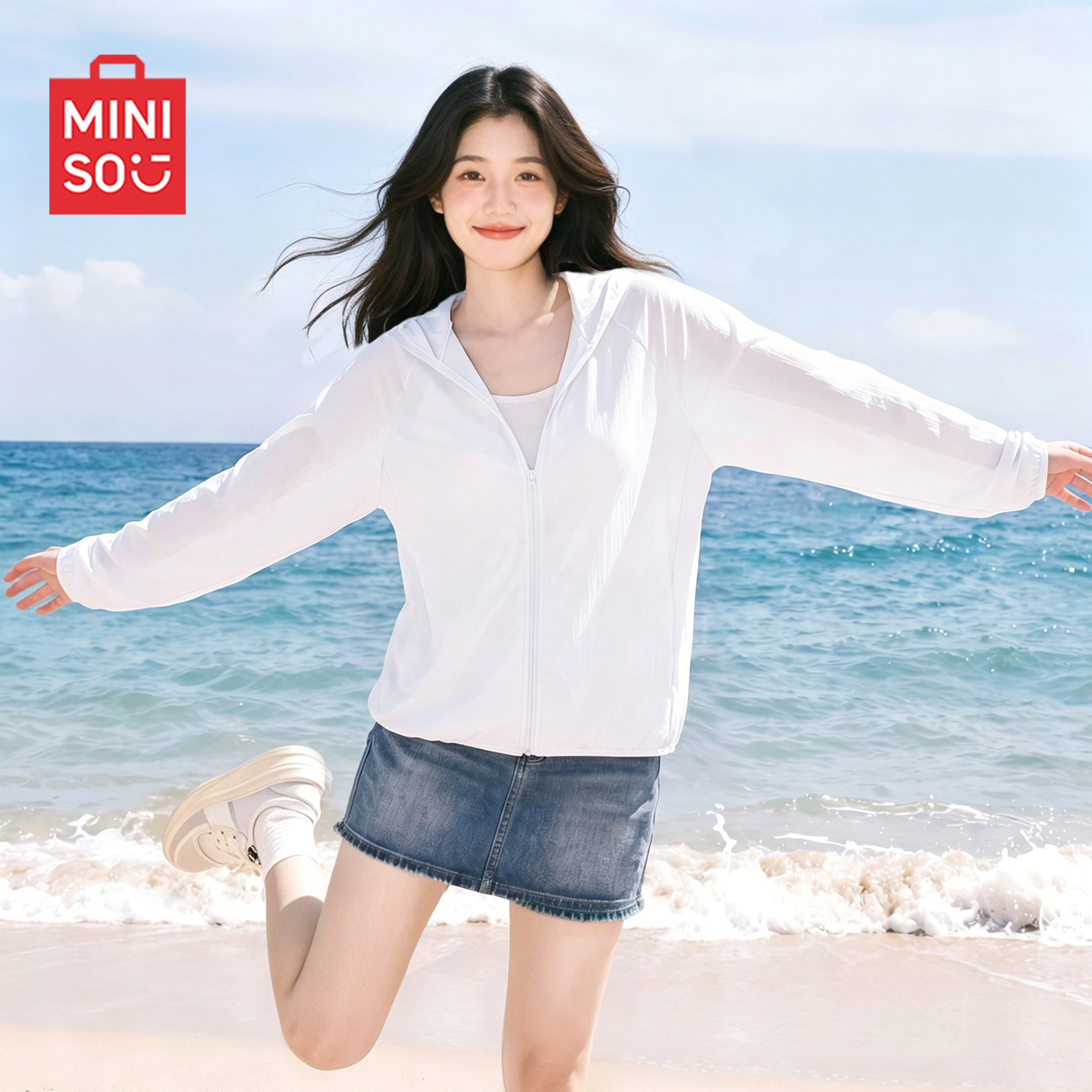 MINISO/名创优品防晒衣女款2026新款夏季透气大码宽松外套防晒服J