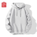 [Heavyweight Crisp Hooded] White Flower Gray (Solid Color)