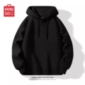 [Heavyweight Crisp Hooded] Black (Solid Color)