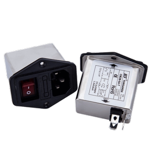 三合一IEC滤波插座接口CW2B-3A/6A/10A-T带开关保险丝220V抗干扰