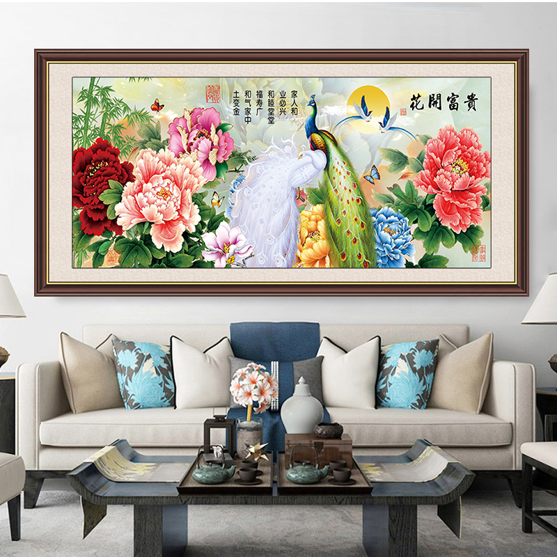 花开富贵自粘墙纸防水牡丹花贴纸装饰画3D画框卧室客厅沙发背景墙图片