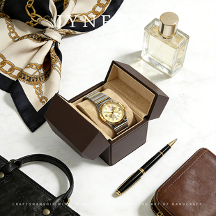 真皮新款手表盒收纳盒子便携迷你随身旅行单个真皮手工表包送礼物