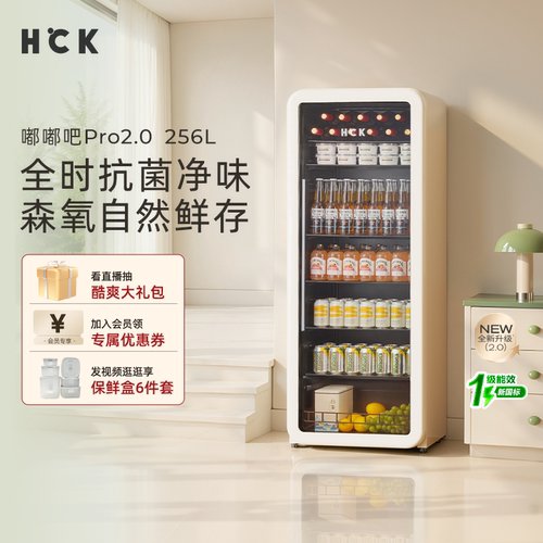 HCK哈士奇256L冰吧小型变频风冷