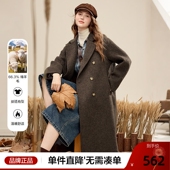 呢子大衣中长款 betu百图老钱风绵羊毛毛呢外套女2025年冬季 新款