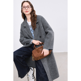 双面呢外套 中长款 betu百图高级感加厚羊毛大衣女2025年冬季 新款