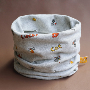 A类纯棉宝宝围脖儿童秋冬脖套男童女童冬季套头婴儿防风保暖围巾