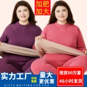 肥婆保暖内衣加绒加厚女士睡衣羊羔绒肥胖大码 300斤 秋衣秋裤 套装