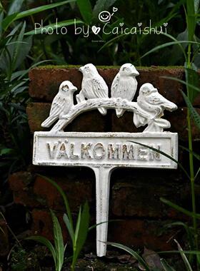 四鸟插花铸铁覆古庭院地面插花户外迎宾牌花卉园艺杂货阳台装饰品