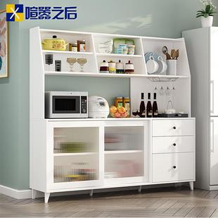 036 餐边柜简约家用餐厅墙边柜厨房落地多层置物架微波炉柜储物G