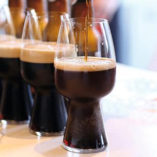 超薄啤酒杯轻奢高档大容量精酿啤酒杯子酒吧商用黑啤品鉴杯家用