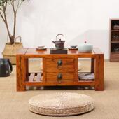 老榆木中式 榻榻米茶几实木小方桌矮桌子小茶台茶桌矮桌炕桌和室