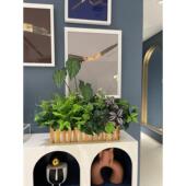 模拟小麦蕨类草围栏绿色植物小麦穗混合假花阳台隔断楼梯角落