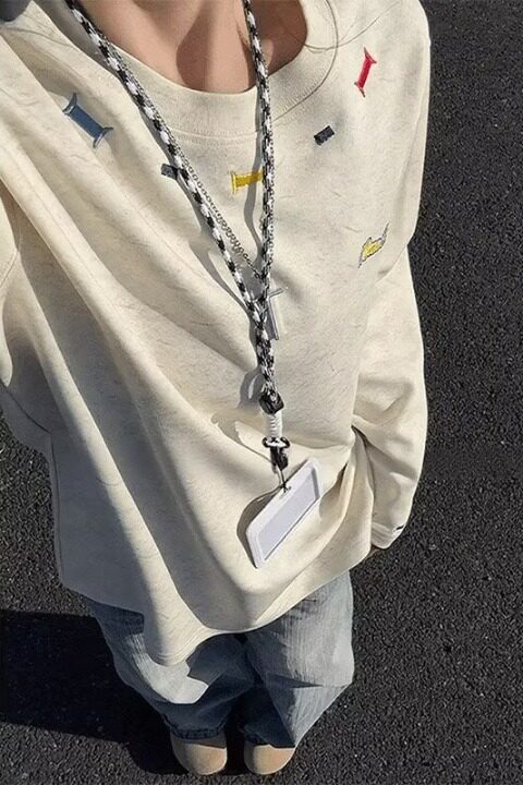 美式高街重磅刺绣长袖t恤男女圆领正肩长袖休闲上衣513ACT2300P35,男装T恤,星座513A