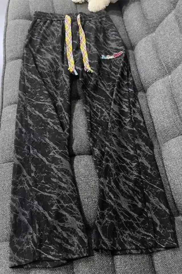 黑色扎染休闲裤男美式复古裤子宽松慵懒风直筒长裤513ACK2182P30,男装休闲裤,星座513A