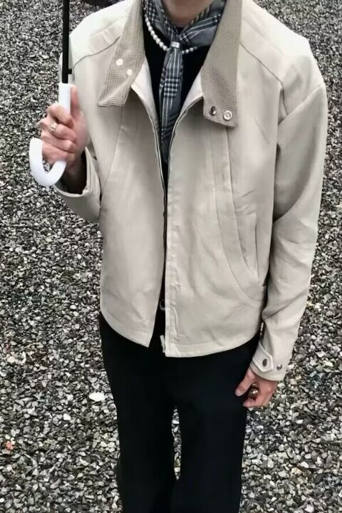 拼接领短款夹克男女同款休闲百搭情侣工装外套上衣513SJK2314P63,男装夹克,星座513A