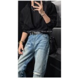潮流时尚高质量假两件衬衫百搭新款流行慵懒日系513ACS2298P45，男装衬衫，星座513A