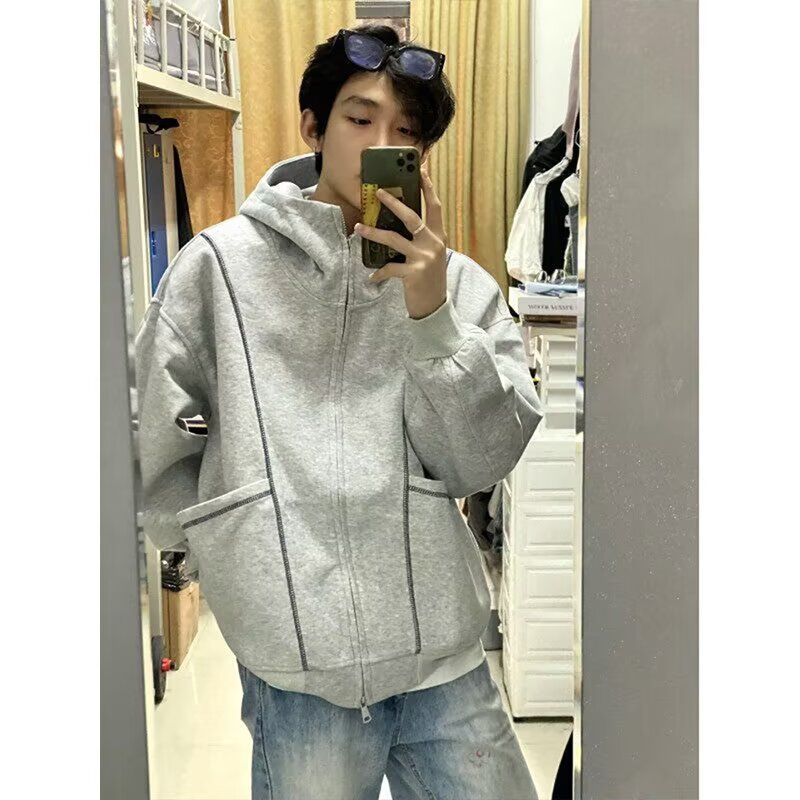 卫衣男连帽港风宽松潮牌百搭外套新款513AWT2176P62,女装短外套,星座513A