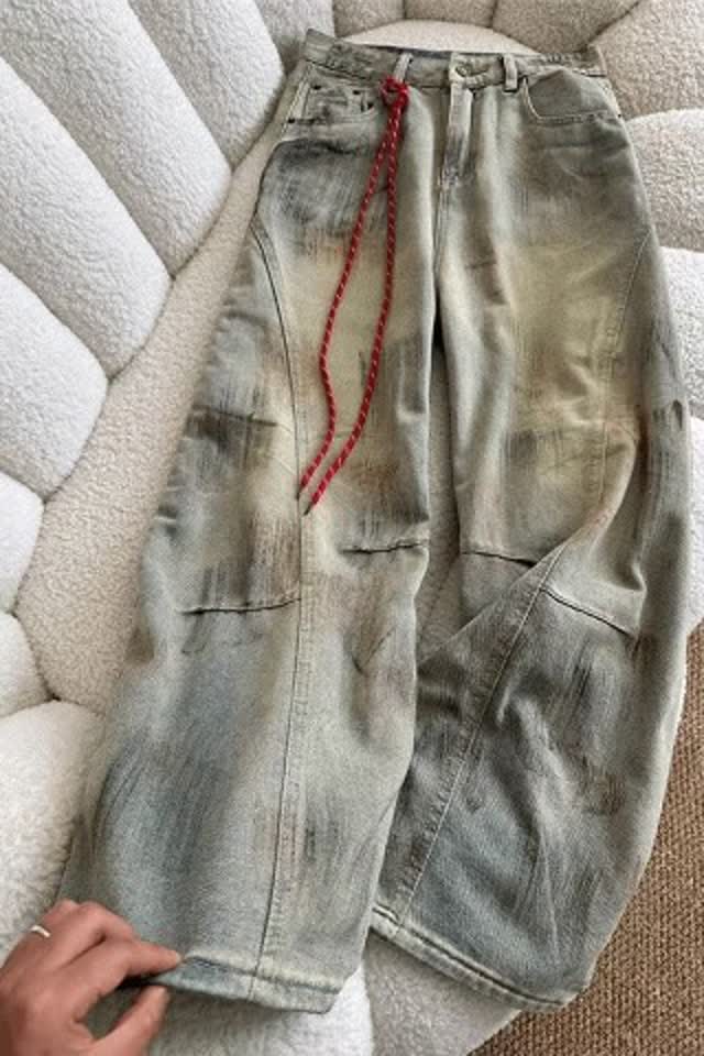 美式复古直筒阔腿水洗做旧男拖地百搭牛仔裤潮513ACK2285P50,男装牛仔裤,星座513A