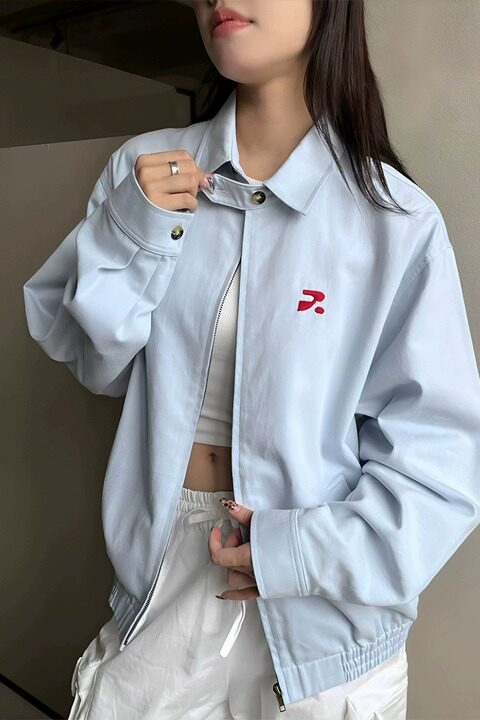 休闲百搭翻领衬衫夹克潮流美式复古拉链情侣外套513AJK2315P65,女装衬衫,星座513A