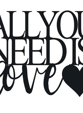 现代简约铁艺字i母金属剪影挂件客厅沙发背景墙面装饰艺术工艺品