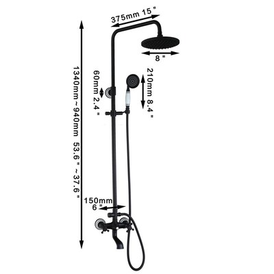 Monite 8 Inch Rainfall Shower AFaucet Bathroom Wall Mounted