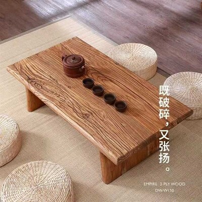 复古日式老榆木炕j几矮木桌旧门板装饰榻榻米茶桌飘窗阳台茶桌家