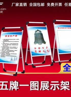建筑工地五牌一图六牌八牌制度八o大员岗位职责手提式铝合金海报