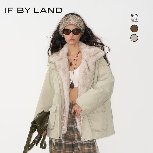 IFBYLAND可拆卸毛领羽绒外套