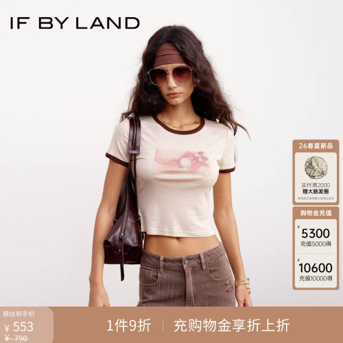 IF BY LAND 设计师品牌2026春季新品摄影印花RingerT恤女