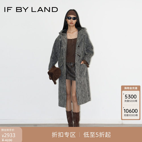 IFBYLAND灰色连帽大衣外套
