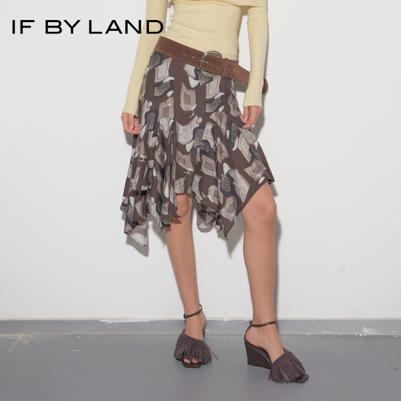 IFBYLAND艺术印花半身裙