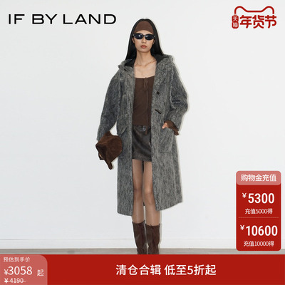 IFBYLAND灰色连帽大衣外套