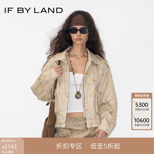 IFBYLAND印花廓形松紧腰夹克