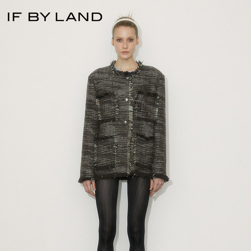 IFBYLAND口袋毛须边小香外套