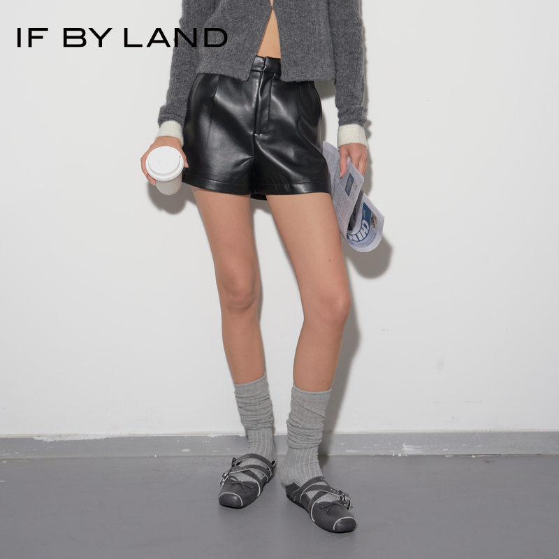 IFBYLAND蛋白皮PU休闲短裤