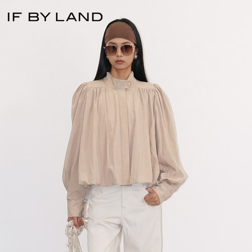 IF BY LAND 设计师品牌2026春季新款卡其色复古量感短风衣外套