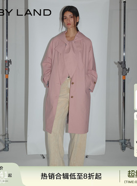 IF BY LAND 野甸玫瑰系列25春新款复古可爱涂蜡可拆卸连帽风衣女