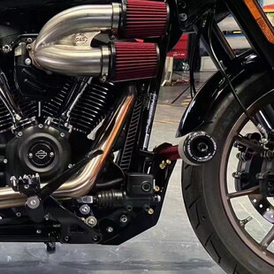 BLACK3哈雷街霸改装黑色tDS护杠竞技杠路威S/ST红色金色一字杠护