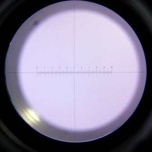 带刻度百倍镜2009-100X高脚显微镜带灯光放大镜 W可视范围1mm