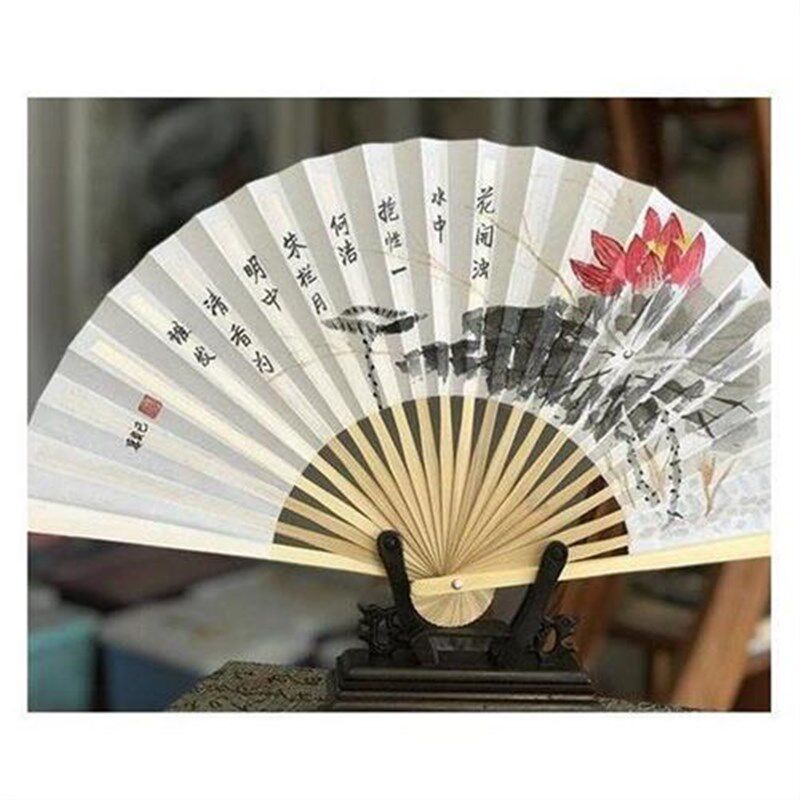 荣昌折扇+仿绸扇+8寸+9寸+男+女扇+消暑Y纳凉+手绘