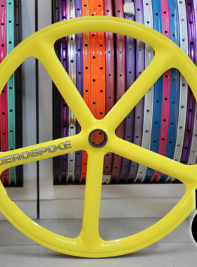 @BIKE FIXED nGEAR 美国 AEROSPOKE 700C 五刀 黄 特价