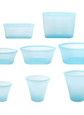 8pcs Reusable Food Storage Silicone Bags MKitchen Organizer